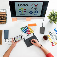 Design concept image for professional signage services, highlighting layout, typography, and brand elements for businesses