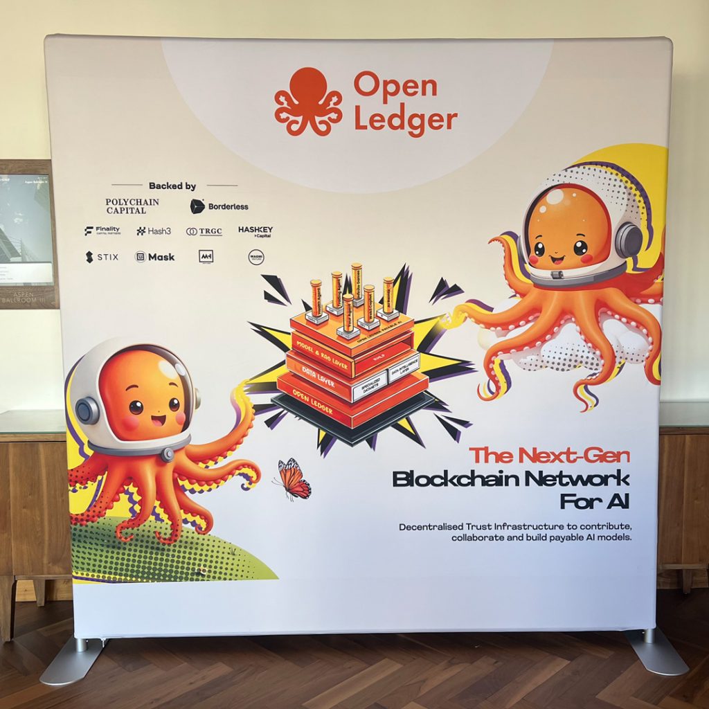 PAP Limelight portable tradeshow sign setup, showcasing branded display graphics and hardware components.